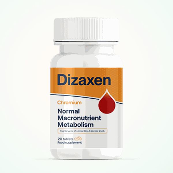 Fehér Dizaxen flakon, króm és normál vércukorszint felirat, 20 tabletta