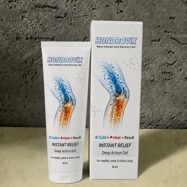 Fehér Hondrovix tubus és doboz, kék-narancs pöttyös térdrajz, Cold + Heat felirat, 50 ml